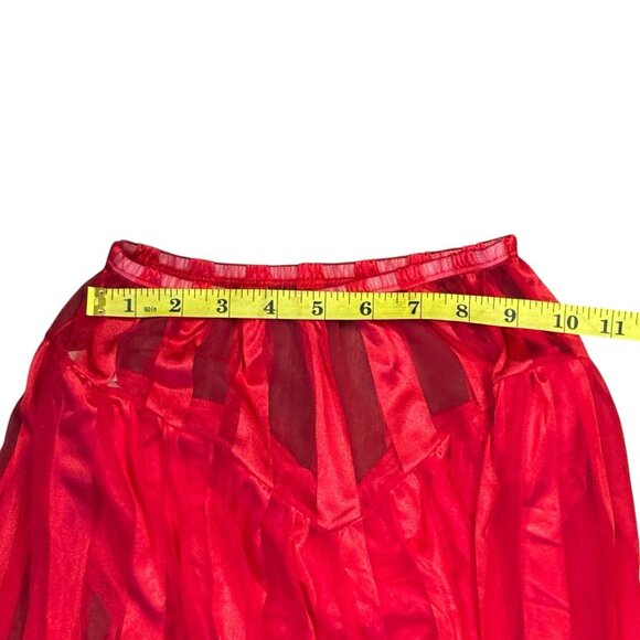 Vintage Jenelle of California Red Nylon Peignoir Set Sz M P Robe Pants Hollywood - Picture 13 of 16